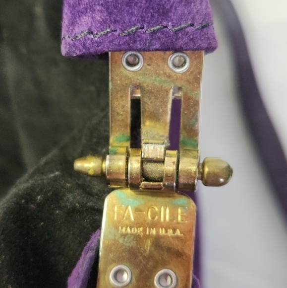 80s Croc Suede Leather Bucket Purse - Picture 11 of 14